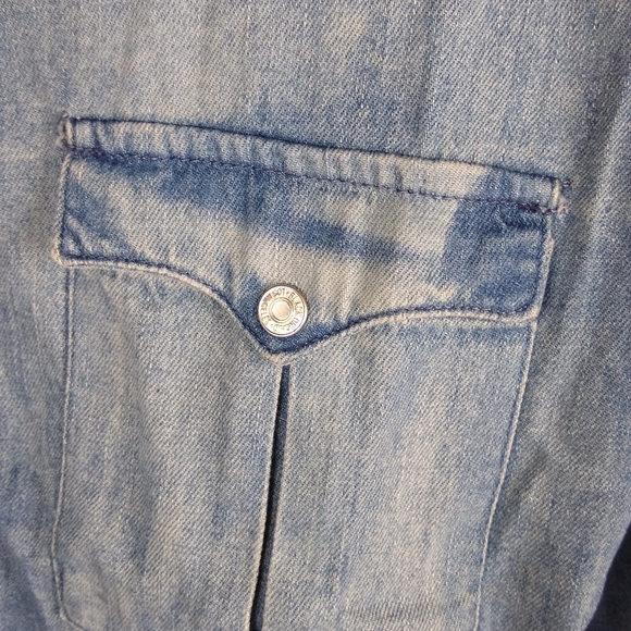Black Orchid Los Angeles Denim Snap Button Long Sleeve Up Shirt Small New Flaw - Picture 4 of 7